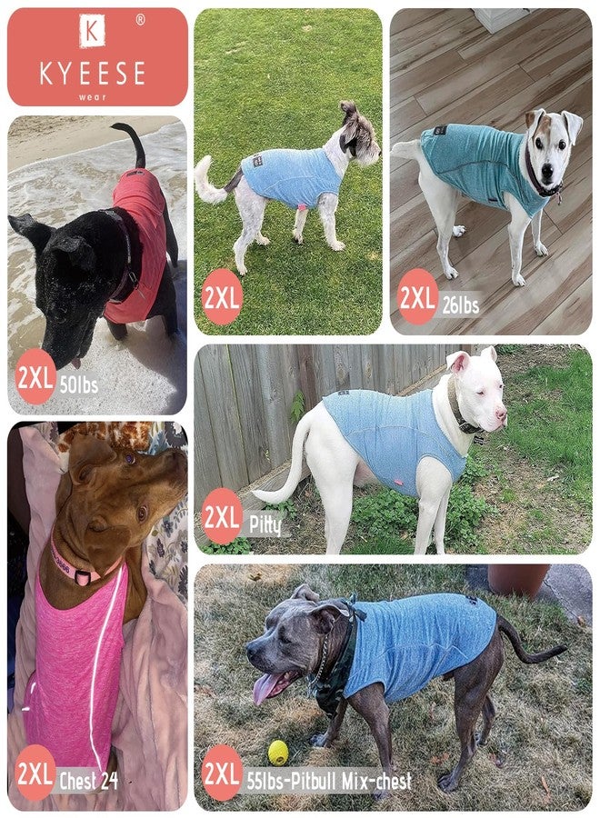 KYEESE Dog Shirt Medium Dog Quick Dry Soft Breathable Dog T-Shirt with Reflective Stripe Lightweight Tank Top Summer Sleeveless Vest Pet Apparel,XXXL,Blue - Image 5