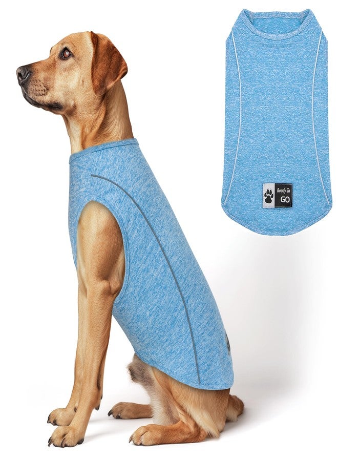 KYEESE Dog Shirt Medium Dog Quick Dry Soft Breathable Dog T-Shirt with Reflective Stripe Lightweight Tank Top Summer Sleeveless Vest Pet Apparel,XXXL,Blue - Image 1