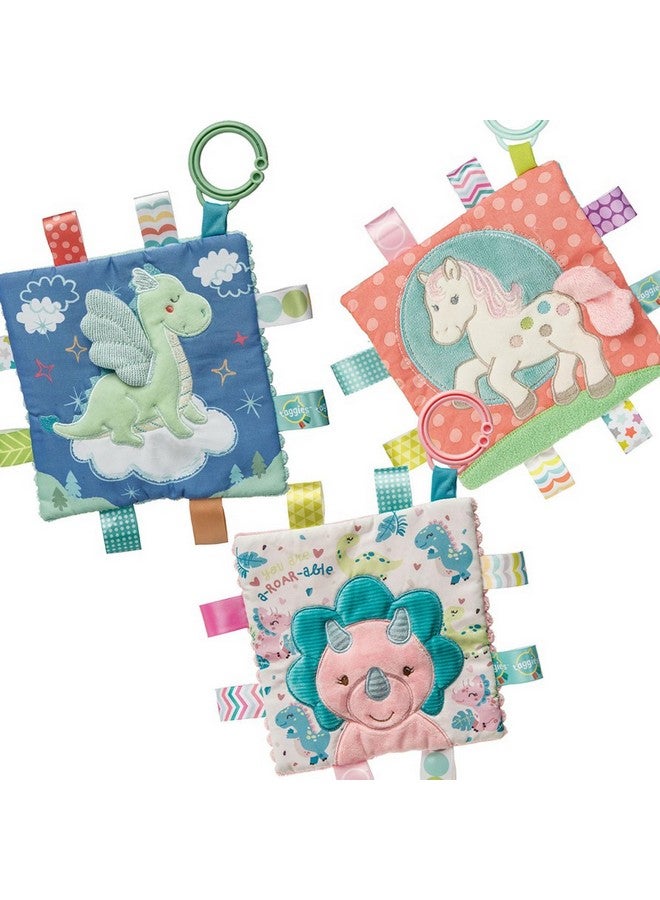 Taggies Crinkle Me Toy With Baby Paper & Squeaker With Sensory Tags, 6.5 X 6.5-Inches, Drax Dragon - Image 3
