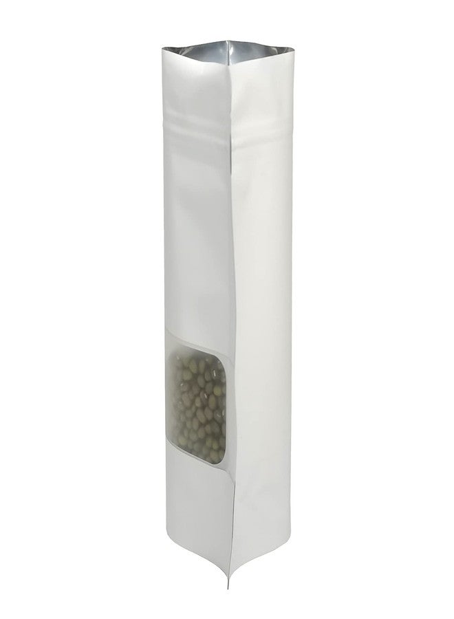 AQRICHFOX 50 Pieces Stand Up Food Storage Pouchs with Transparent Window Resealable Zip Lock Smell Proof Bags for Food Storage (White) - Image 3