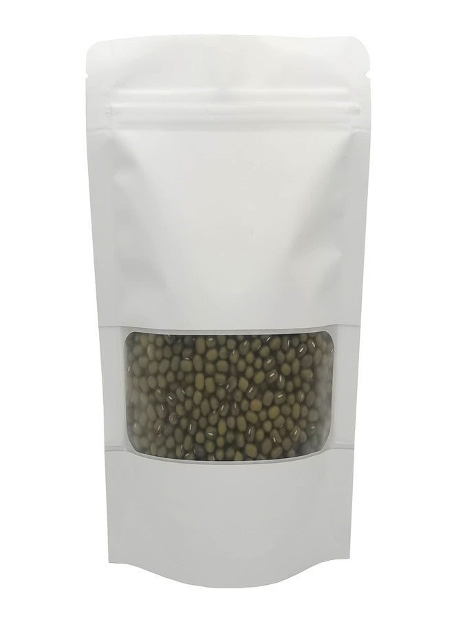 AQRICHFOX 50 Pieces Stand Up Food Storage Pouchs with Transparent Window Resealable Zip Lock Smell Proof Bags for Food Storage (White) - Image 1