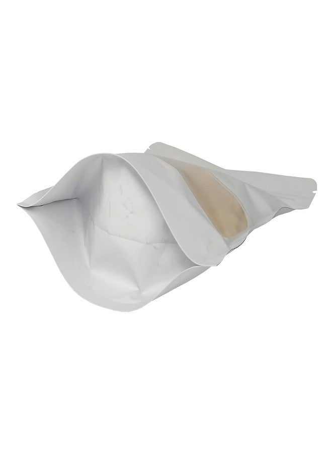 AQRICHFOX 50 Pieces Stand Up Food Storage Pouchs with Transparent Window Resealable Zip Lock Smell Proof Bags for Food Storage (White) - Image 2