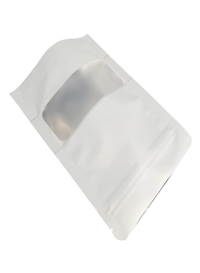 AQRICHFOX 50 Pieces Stand Up Food Storage Pouchs with Transparent Window Resealable Zip Lock Smell Proof Bags for Food Storage (White) - Image 5