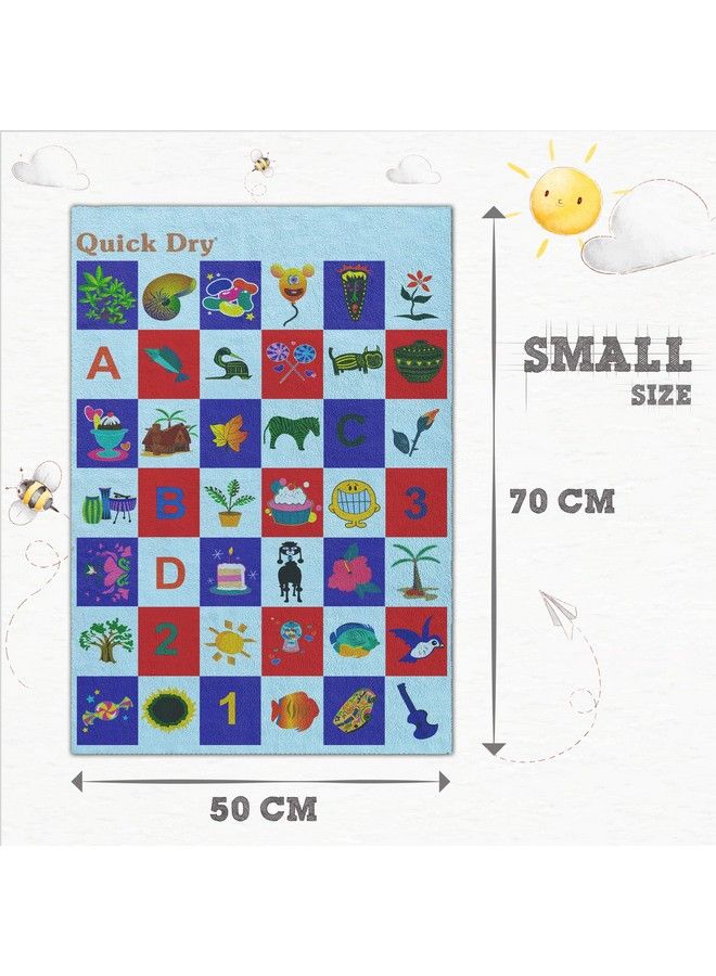 QUICK DRY Sheet Printed Waterproof Baby Bed Protector - Highly Absorbent Play Mat for Babies (Small, 70 x 50 cm, Blue - ABCD) - Image 5