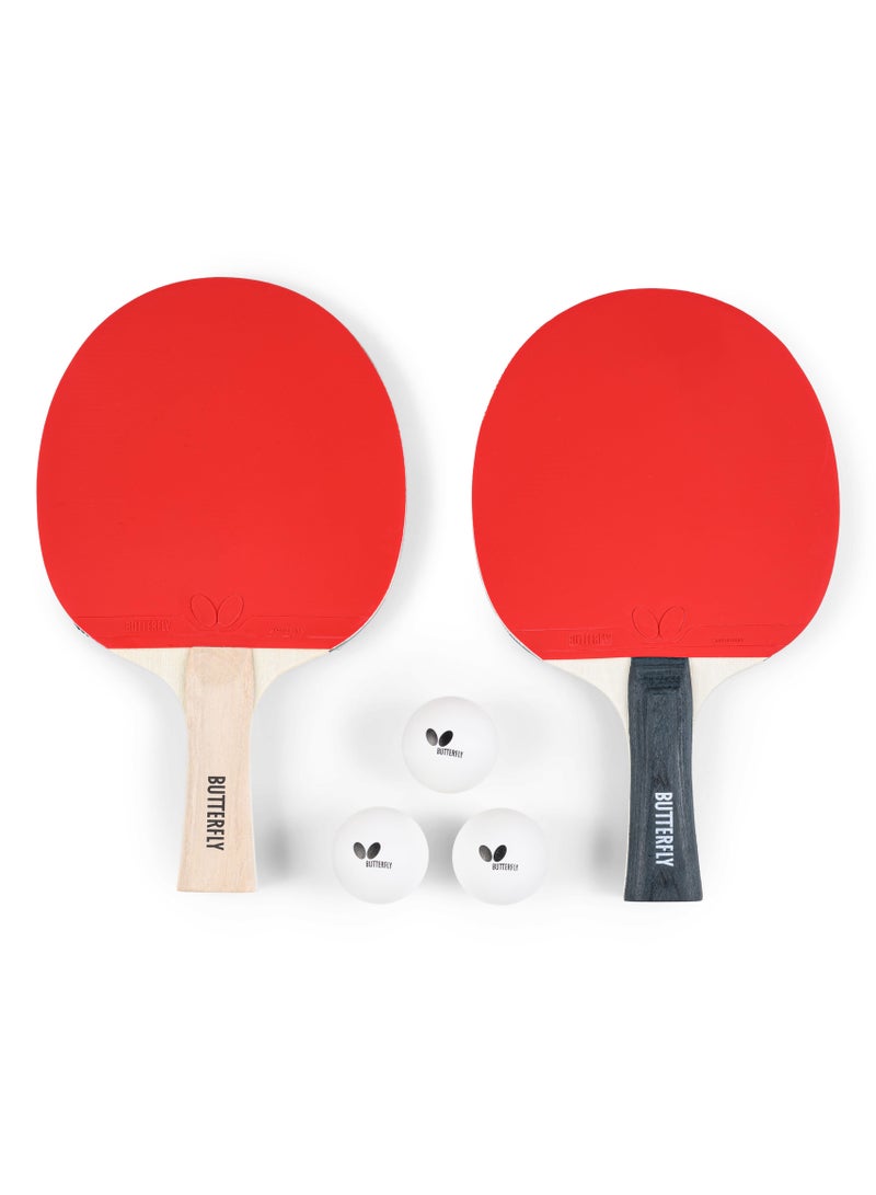 Butterfly Set Easy Complete Table Tennis Set with 2 Rackets and 3 Balls, Carry Case Included, Ideal for Beginners and Recreational Players - Image 3