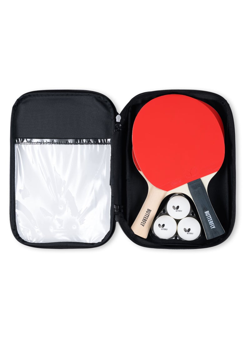 Butterfly Set Easy Complete Table Tennis Set with 2 Rackets and 3 Balls, Carry Case Included, Ideal for Beginners and Recreational Players - Image 2