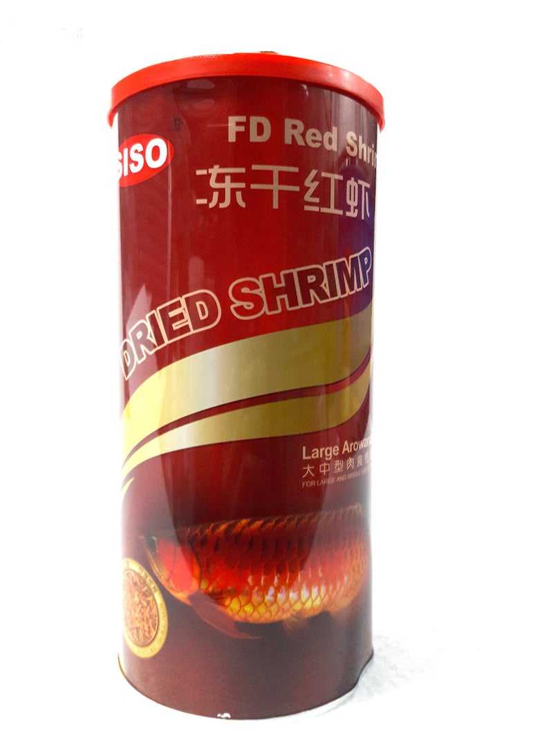 SISO Freeze Dried Red Shrimp Fish Food for Large Arowana, 130 G,All Life Stages - Image 1