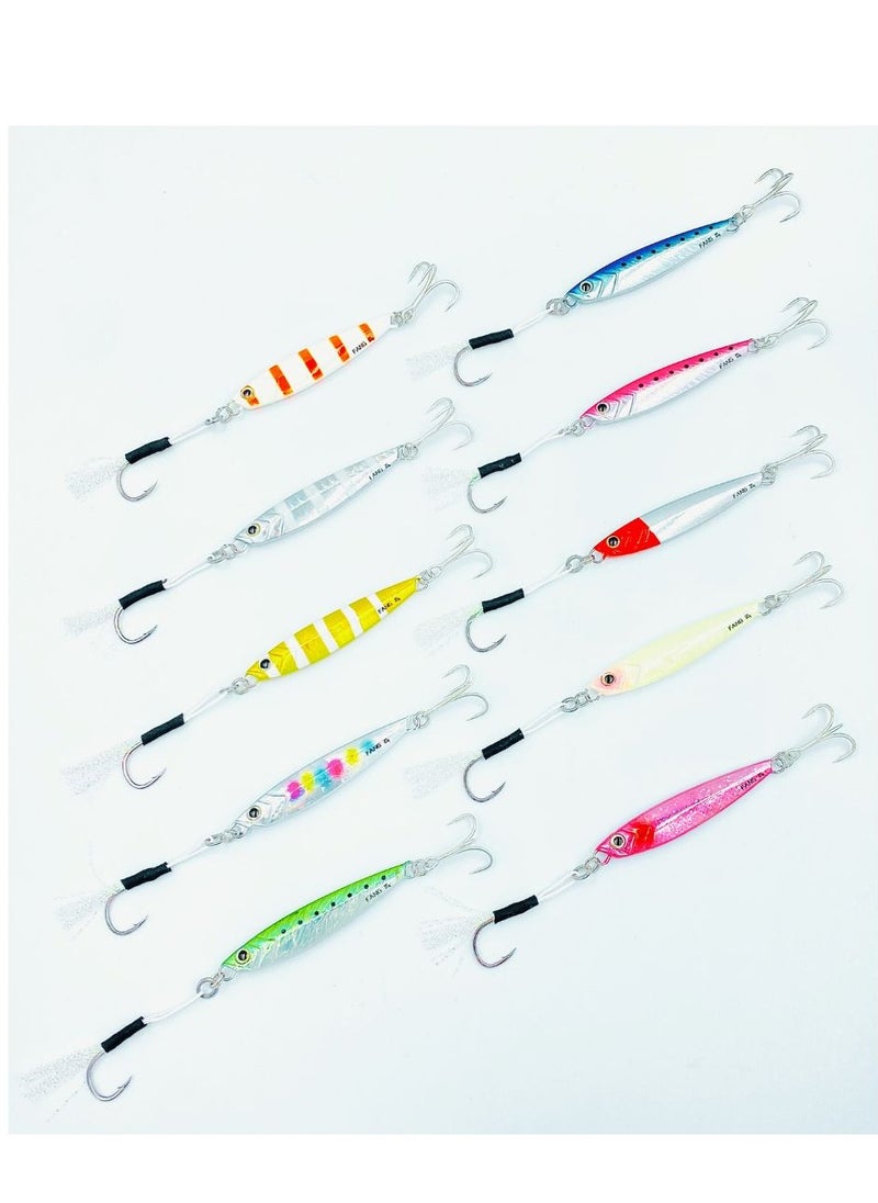 oakura Lumo Zebra Jig 30G Weights, Extra Sharp Bkk Hook, 10 Mesmerizing Colors - Lightweight Gear For Epic Fishing Adventures  - Image 4