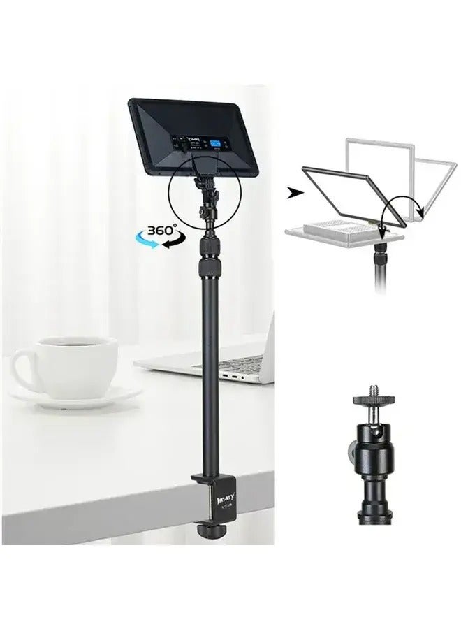 Jmary MT-49 Tabletop Light Stand Clip, 1/4-inch Screw for Cameras, LED Video Light, Ring Light, 3-Section Extendable Stand up to 93.5cm, 360-Degree Swivel Ball Head, Table Clamping Mount up to 5cm - Image 5