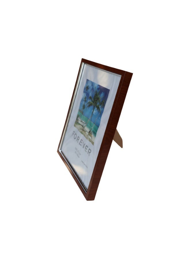 طقم إطارات صور من PVC عدد 2 مقاس 8×10 إنش (20×25 سم)، إطار بلون خشبي بني مع ظهر خشبي، مناسب للطاولة أو التعليق على الحائط للمنزل والمكتب - Image 4