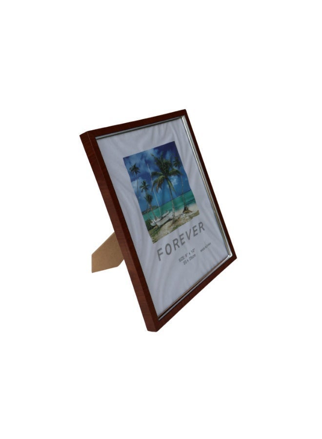 طقم إطارات صور من PVC عدد 2 مقاس 8×10 إنش (20×25 سم)، إطار بلون خشبي بني مع ظهر خشبي، مناسب للطاولة أو التعليق على الحائط للمنزل والمكتب - Image 2