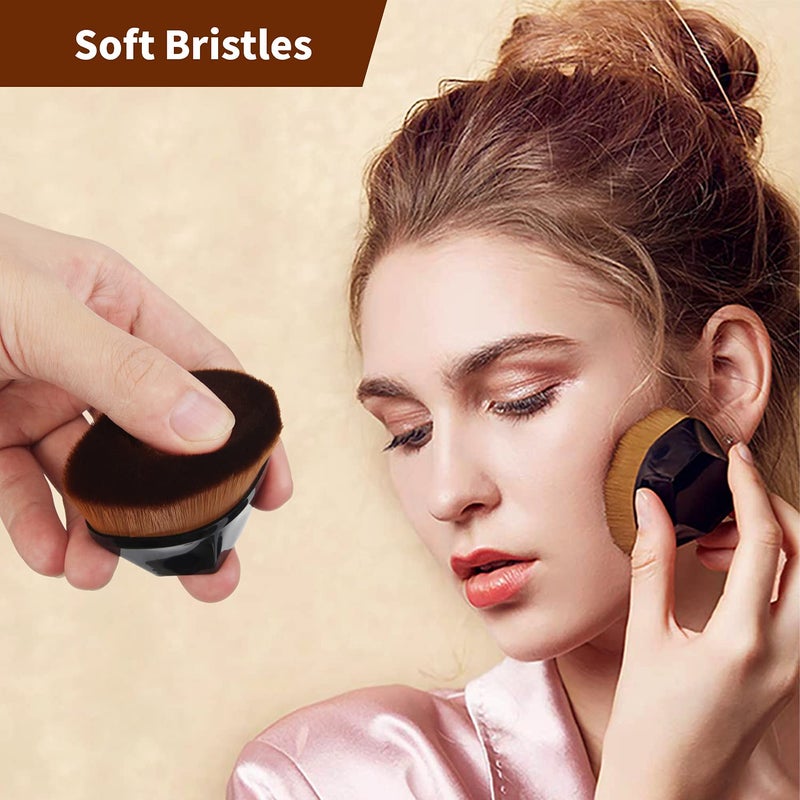 BEAHOT 4 Pack Foundation Makeup Brush - Flat Top Travel Kabuki Brushs Momma Brush for Blending Liquid, Cream or Flawless Powder Cosmetics with Protective Case, Easy to Carry - Image 4