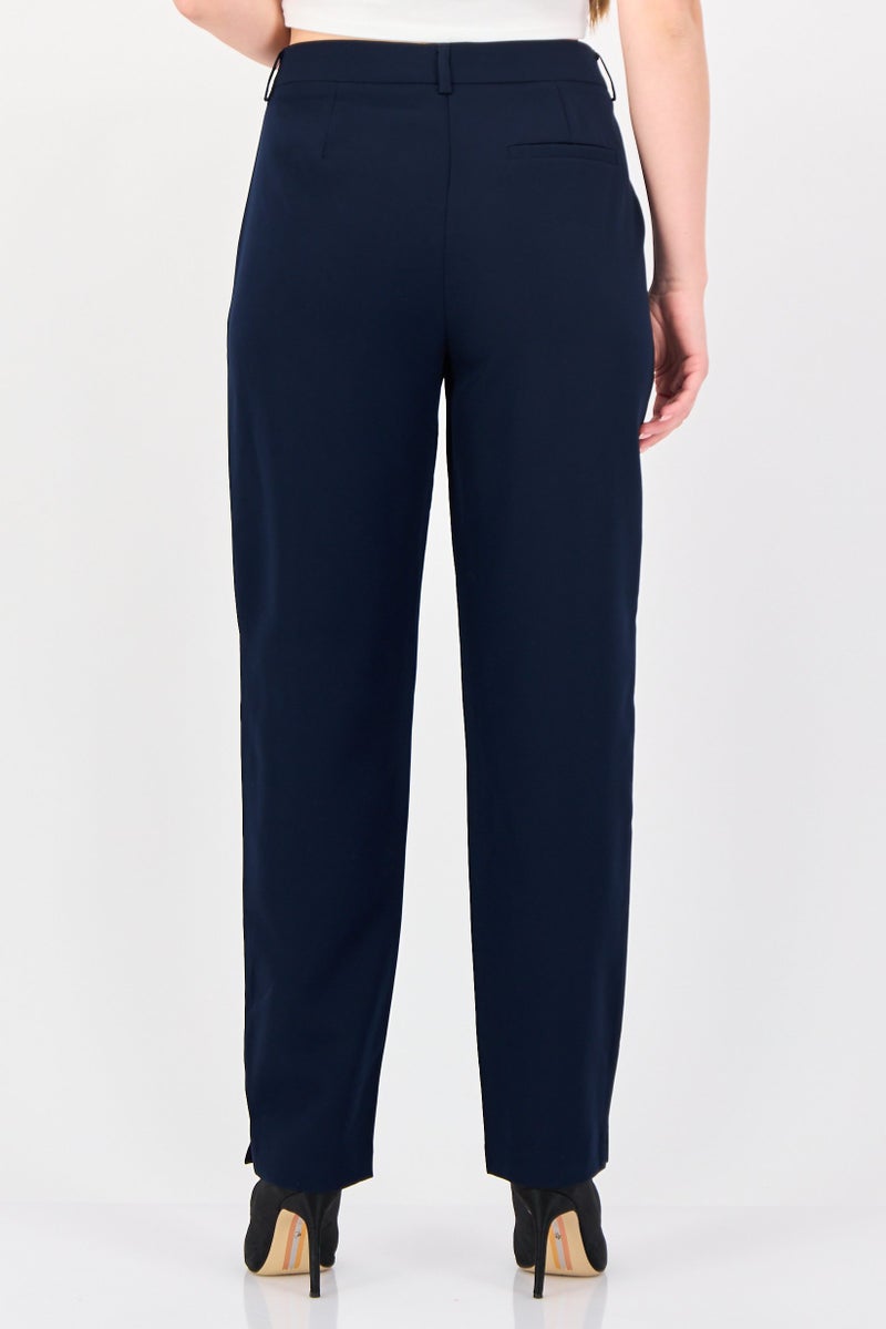 Fire & Glory Women Regular Fit Plain Dress Pants, Navy - Image 3