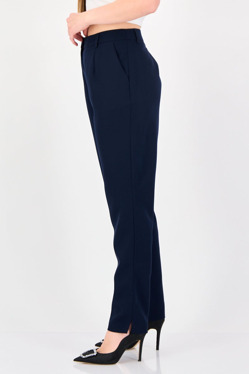 Fire & Glory Women Regular Fit Plain Dress Pants, Navy - Image 2