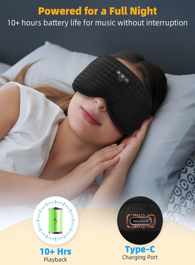 Mixiba 3D Contoured Sleep Mask with Bluetooth Headphones, Adjustable Blackout Sleeping Mask, Easy Installation Sleeping Headphones with Ultra-Thin Stereo Speakers for Men, Women - Black - Image 5