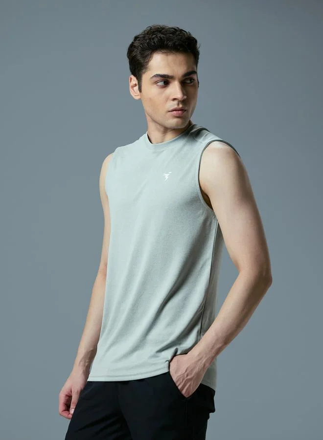تكنوسبورت Technosport Men Melange Slim Fit Sports Innerwear Vest