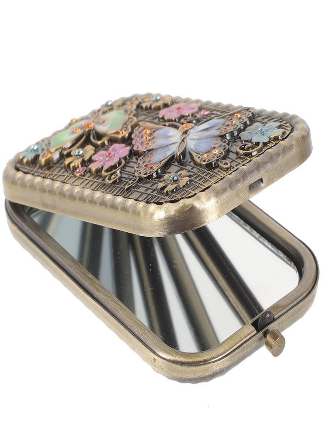 Beaupretty 1pc Vintage Double-Sided Foldable Makeup Mirror Compact Portable Travel Cosmetic Mirror for Women High-Definition Present - Image 5
