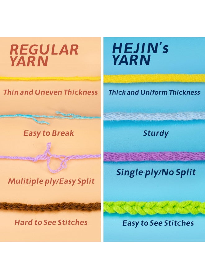 HEJIN 60g Pink Yarn for Crocheting and Knitting;66m (72yds) Cotton Yarn for Beginners with Easy-to-See Stitches;Worsted-Weight Medium #4;Cotton-Nylon Blend Yarn for Beginners Crochet Kit Making - Image 3