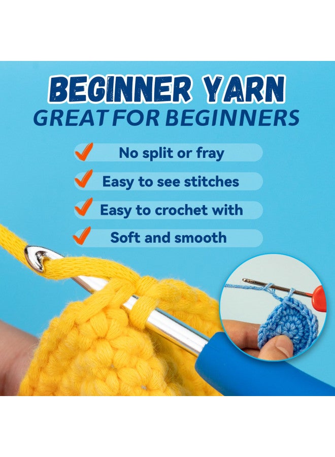 HEJIN 60g Pink Yarn for Crocheting and Knitting;66m (72yds) Cotton Yarn for Beginners with Easy-to-See Stitches;Worsted-Weight Medium #4;Cotton-Nylon Blend Yarn for Beginners Crochet Kit Making - Image 1