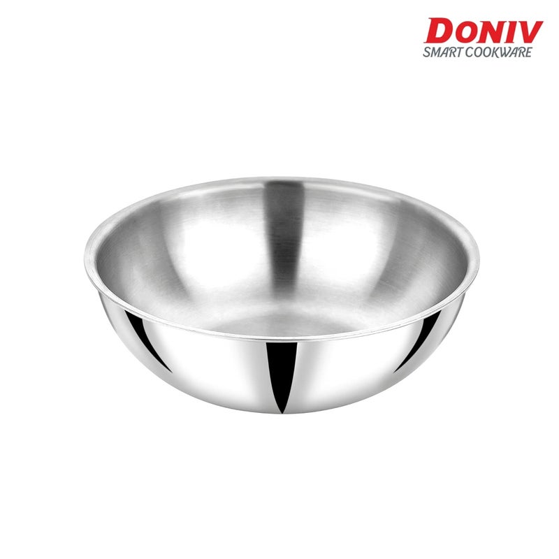 DONIV DONIV Titanium Triply Stainless Steel Kadai 5L & Tasla 2L Set, Gas & Induction Compatible, Durable, Even Heating, Easy Clean, Versatile Cookware Set, Pack of 2  - Image 5