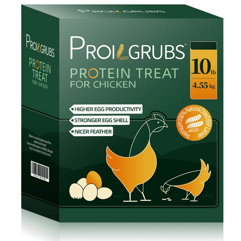 PROILGRUBS 10 LBS - Non-GMO-Dried Worms for Chickens All Natural Dried Black Soldier Fly Larvae Treats, High Protein Worms for Chickens, Hens, Birds... - Image 1