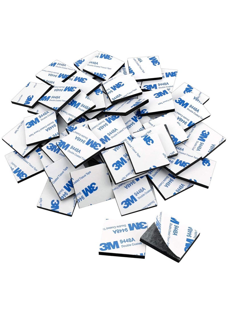 3M - 100 Pack Square Double Sided Foam Tape Strong Pad Mounting Adhesive (Black) - Image 1