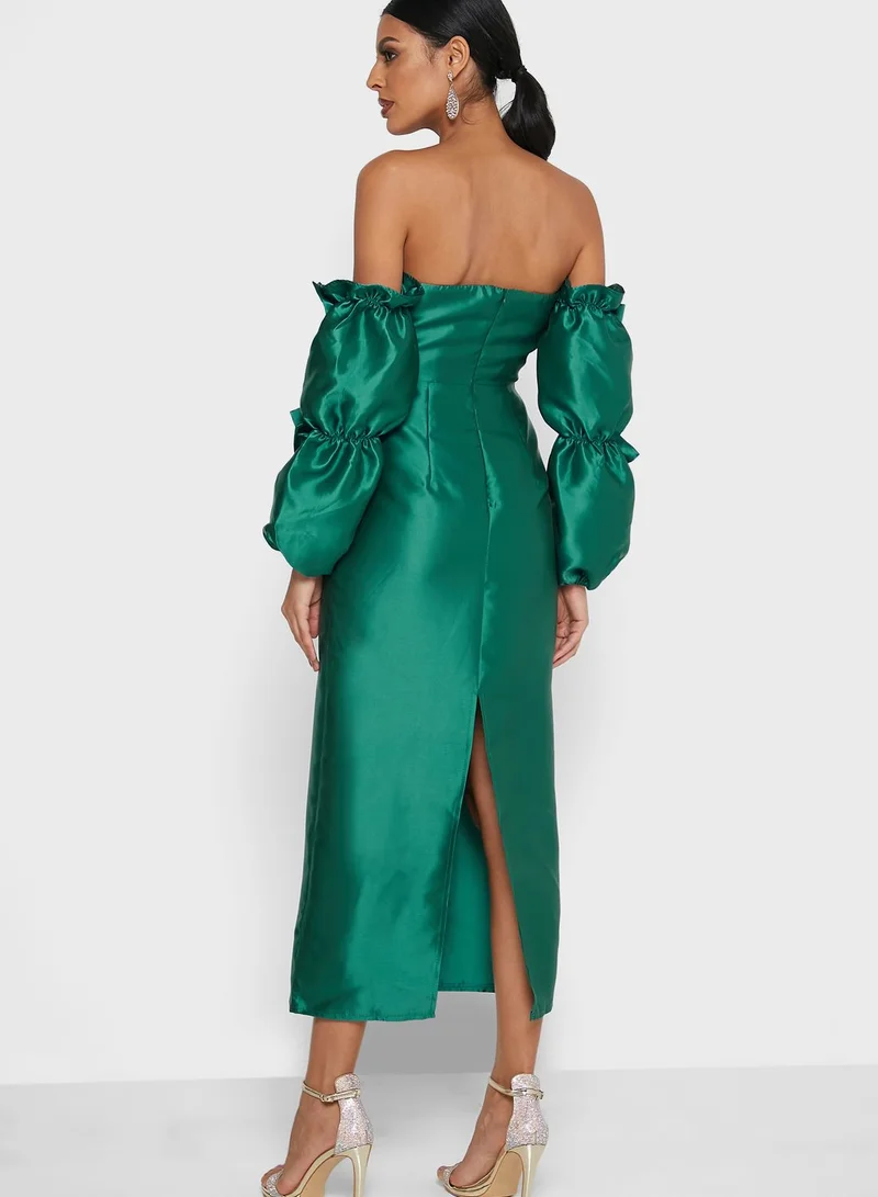 Ella Limited Edition Off Shoulder Ruffle Sleeve Dress