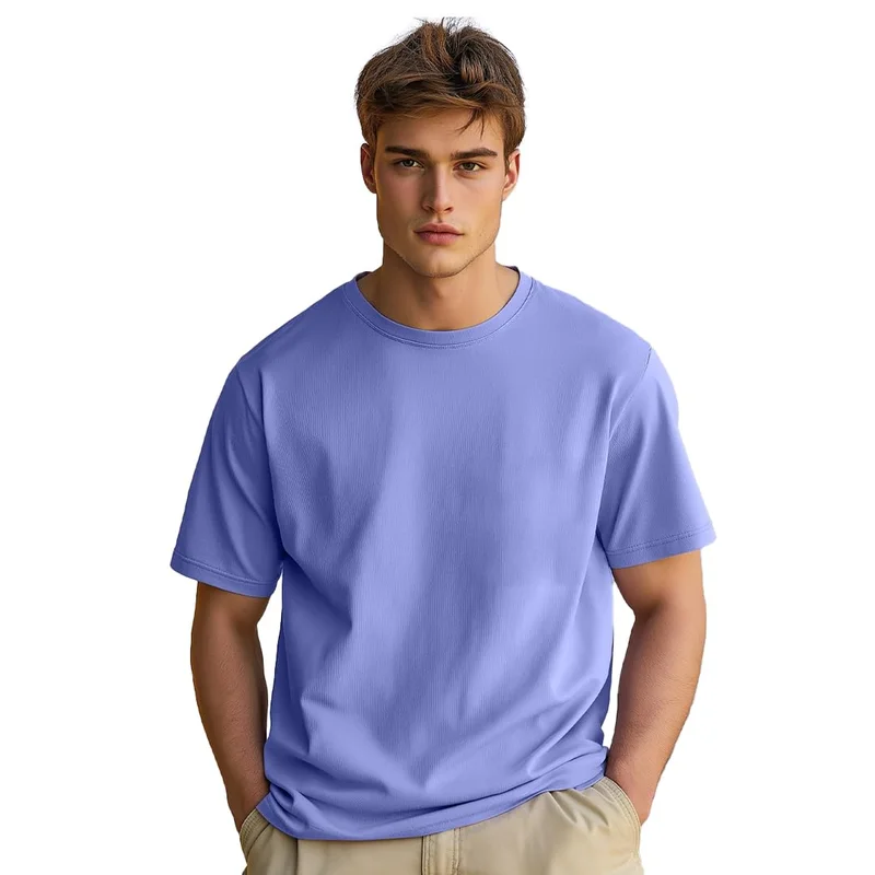 NOBERO Men's Regular Fit Cotton T-Shirt in Lavender