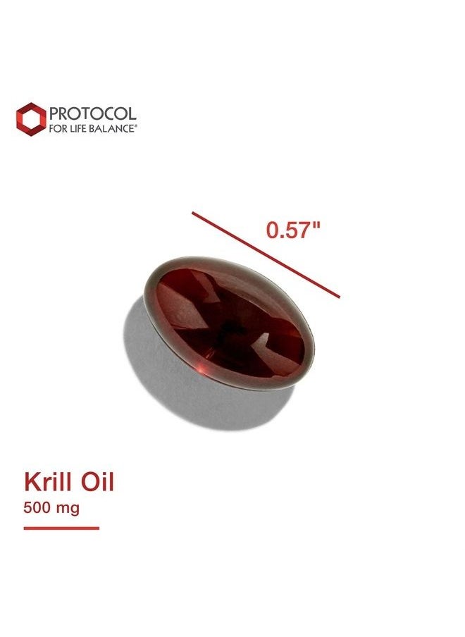 Protocol For Life Balance - Protocol Krill Oil 500mg - Omega-3 Support for Heart, Brain, and Joints - 60 Softgels - Image 1