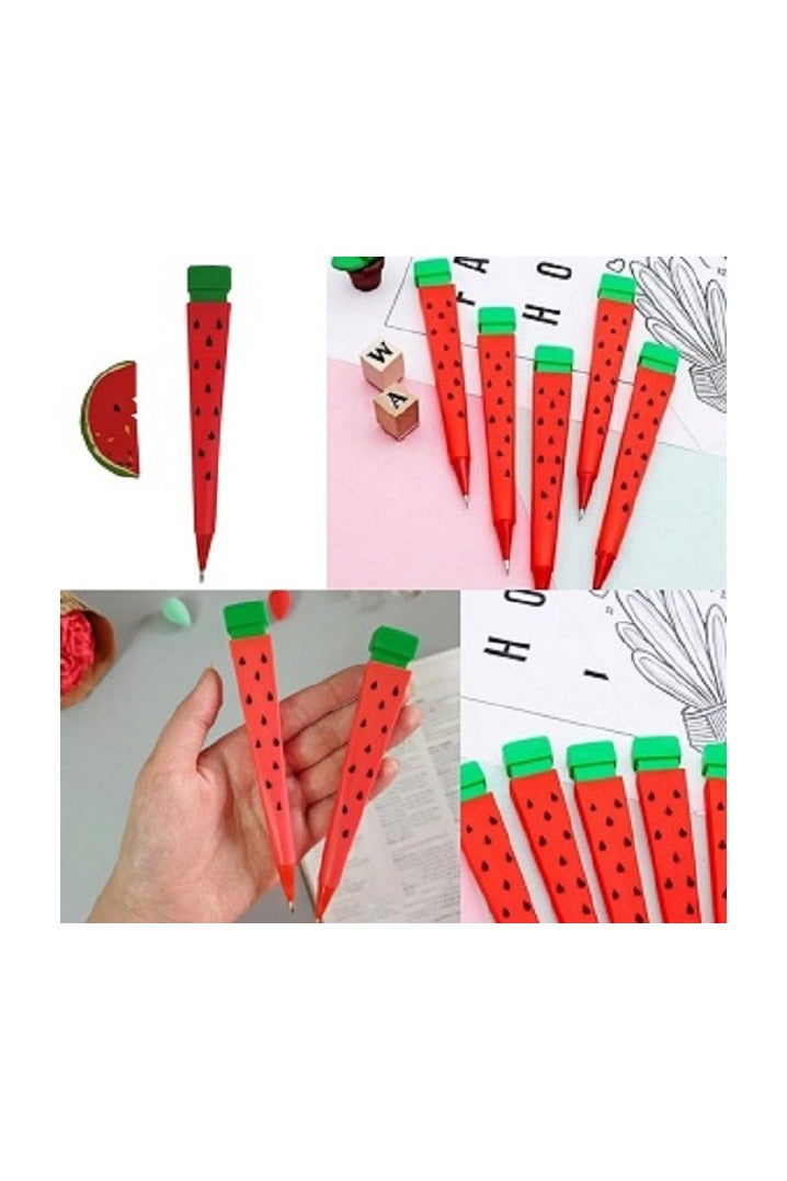 Box 27-piece school supplies set (Highlighter pencil case + 12 felt-tip pens + 2 blue ballpoint pens + watermelon ballpoint pen + lipstick stick + cartoon notebook + sticky notes + 4 colored highlighters + correction tape + 3 cartoon ballpoint pens) - Image 3