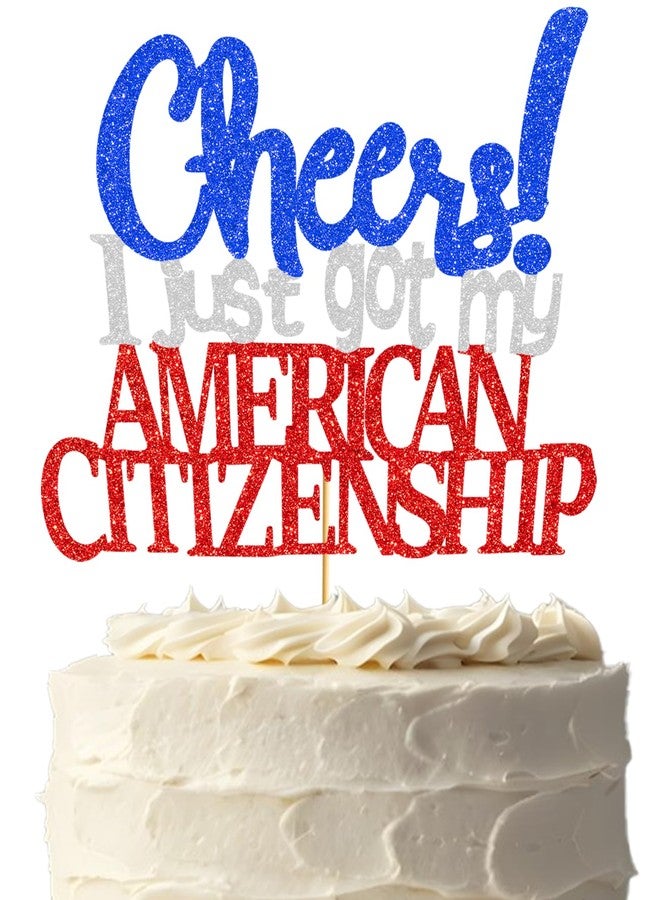 Yavxzvbw New American Citizenship Party Decorations: Glitter American Citizenship Cake Topper for Us Citizenship Cake Decorations - Image 1