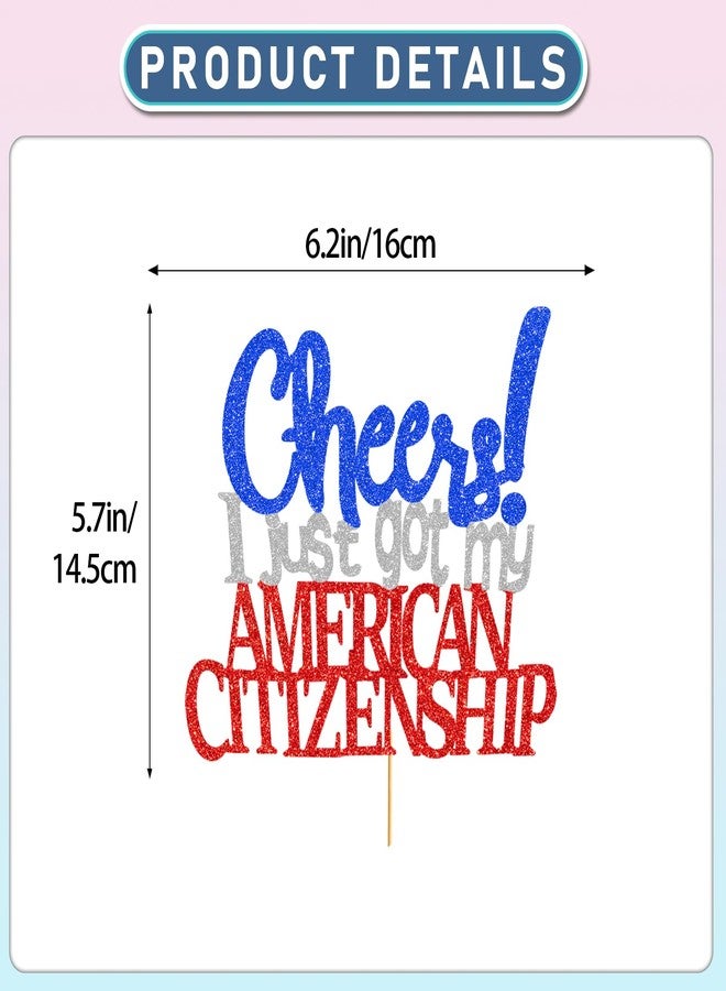 Yavxzvbw New American Citizenship Party Decorations: Glitter American Citizenship Cake Topper for Us Citizenship Cake Decorations - Image 3