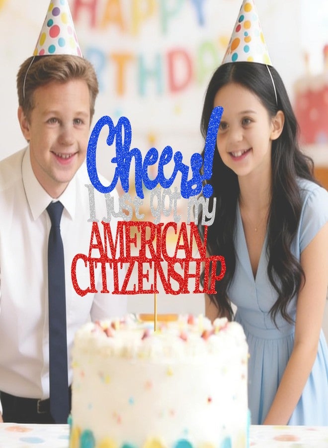 Yavxzvbw New American Citizenship Party Decorations: Glitter American Citizenship Cake Topper for Us Citizenship Cake Decorations - Image 4