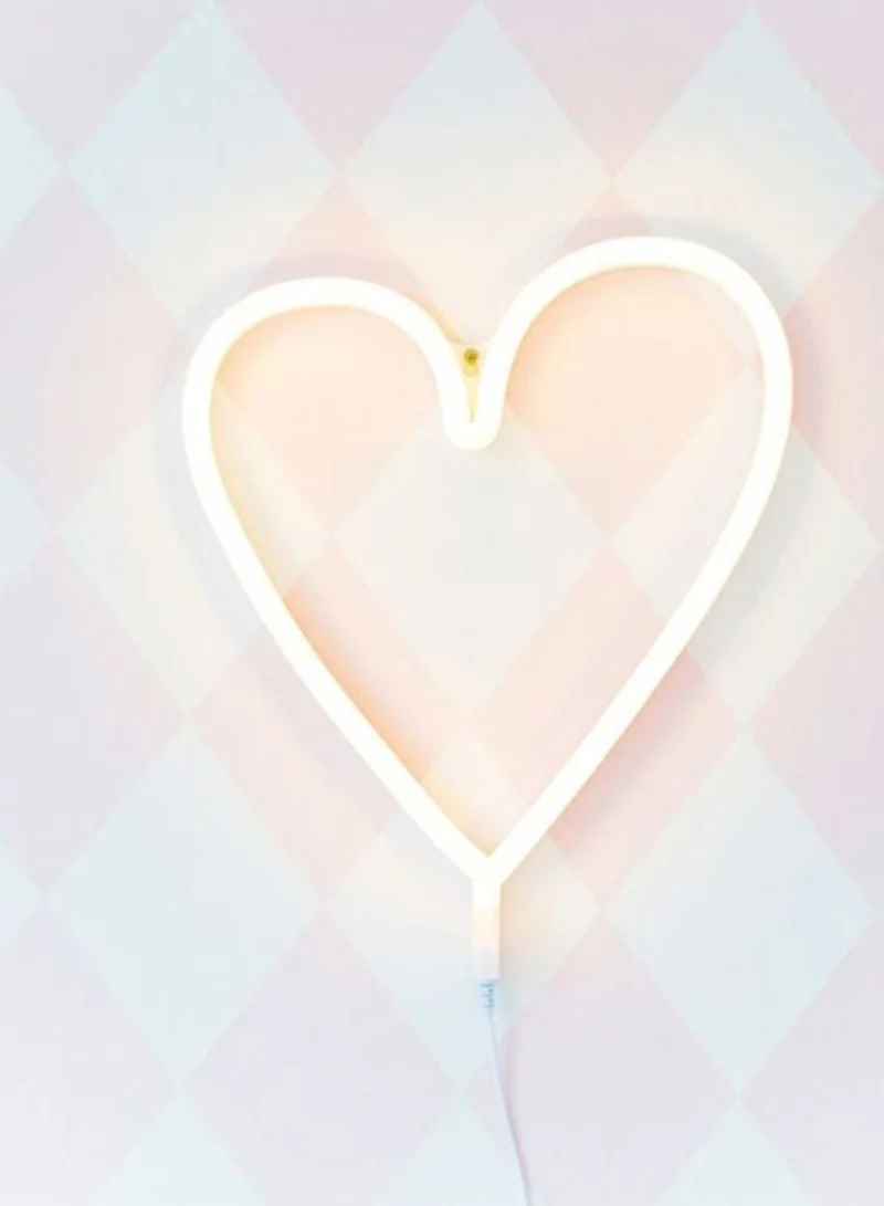 A Little Lovely Company Neon Yellow Heart Light