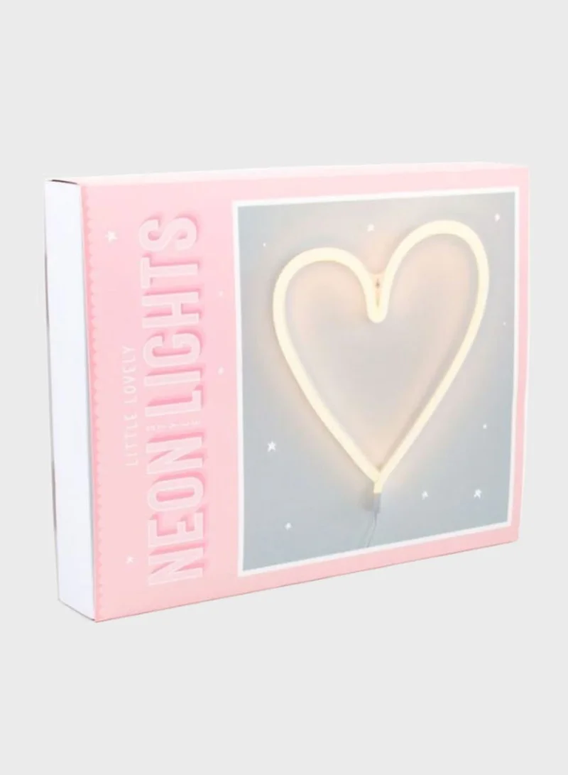 A Little Lovely Company Neon Yellow Heart Light