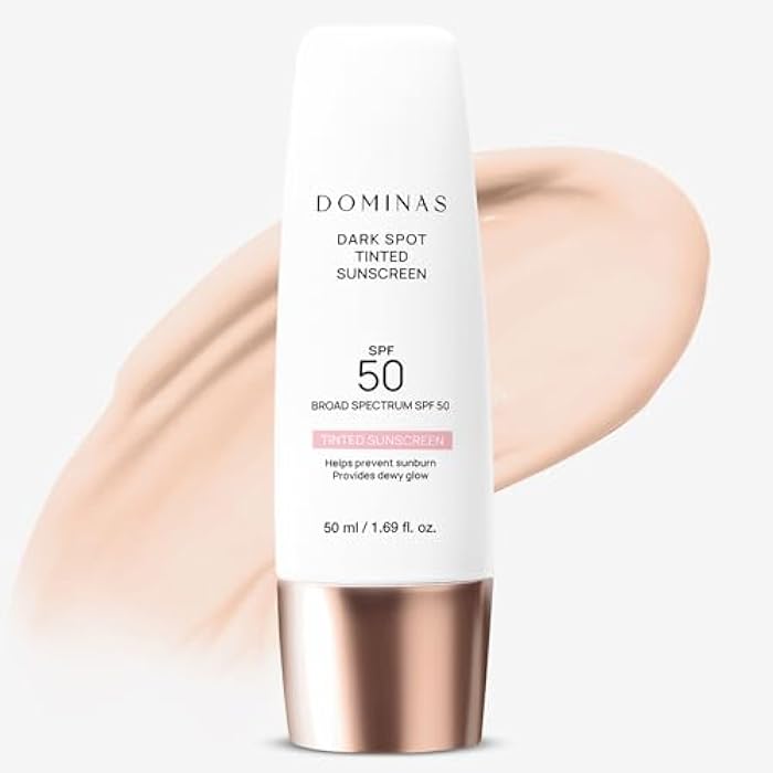 DOMINAS SPF 50 DOMINAS Tinted Sunscreen Moisturizer (1.7fl oz) - Tone Correction, Korean Skin Care, Broad-Spectrum UV Defense Sunblock, Water-in-Oil Formula for Lightweight, Panthenol, Sun Cream - Image 1