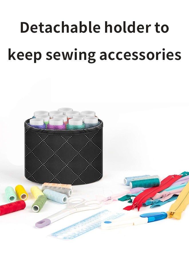 DUNISO Sewing machine dust cover, sewing machine cover, household sewing machine storage bag with pocket, waterproof and stain resistant, suitable for most standard sewing machines and sewing accessories, black - Image 3