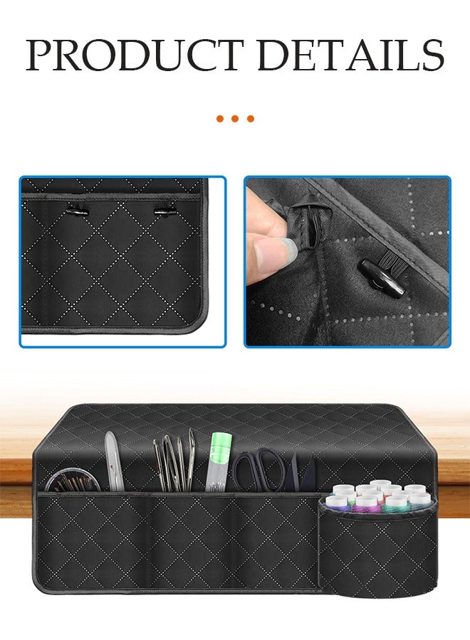 DUNISO Sewing machine dust cover, sewing machine cover, household sewing machine storage bag with pocket, waterproof and stain resistant, suitable for most standard sewing machines and sewing accessories, black - Image 4