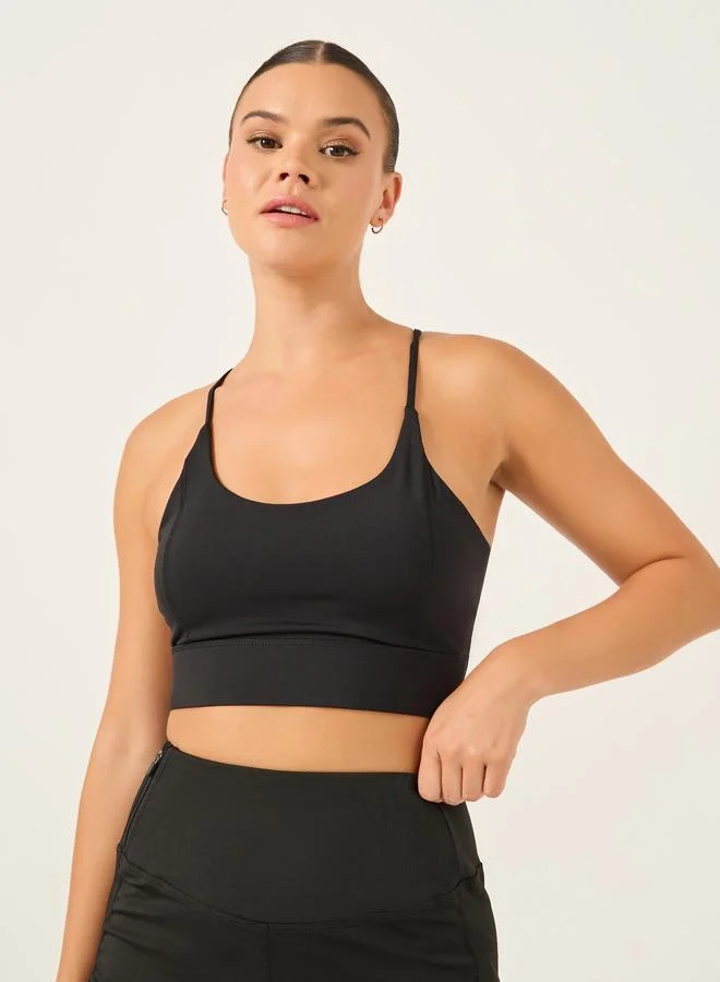 Styli Active V Strap Back Cut Out Medium Impact Sports Bra