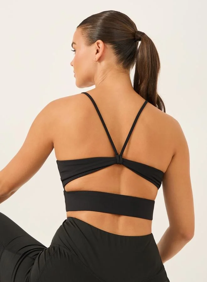 Styli Active V Strap Back Cut Out Medium Impact Sports Bra