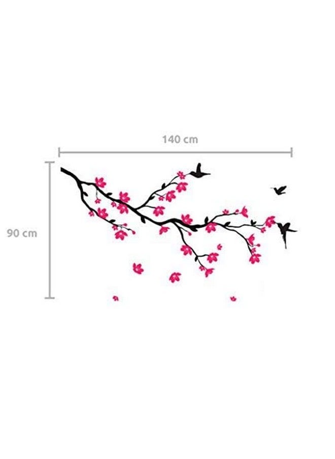 Decals Design Decals Design 'Humming Birds and Blossoms' Wall Sticker (PVC Vinyl, 50 cm x 70 cm, Multicolour)  - Image 4