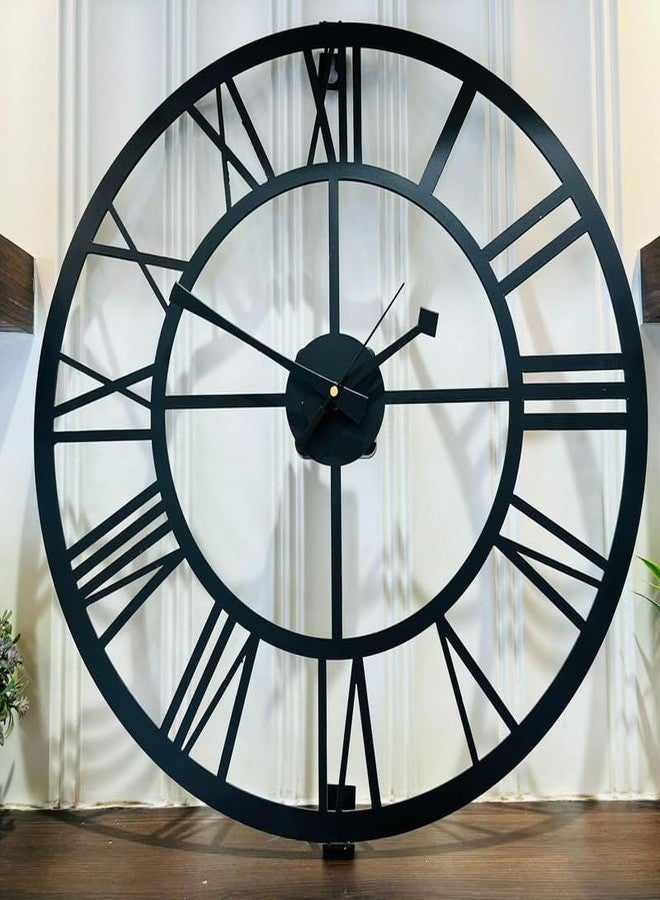 GENESIS ARTS Metal Round Analog Wall Clock | Stylish Modern Classic Design Wall Mount Clocks | Elegant 12-Inch Wall Hanging Timepiece for Home, Office, Living Room, Bedroom Decor (Roman Number), Black - Image 1