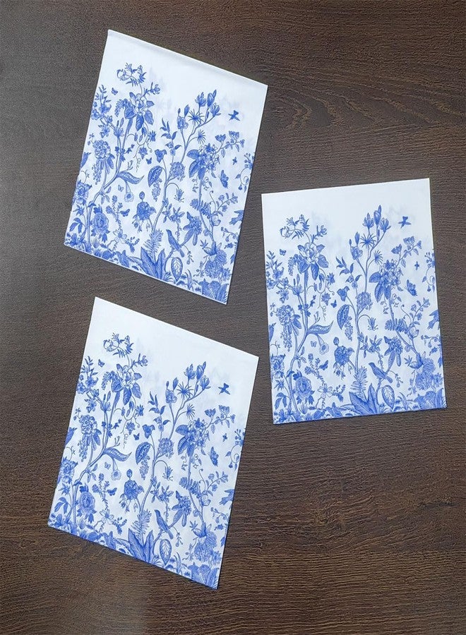 Bringsine 100 Pack Floral Paper Napkins Birds Trees Disposable Napkins Watercolor Decorative Luncheon Dinner Hand Napkins for Party Supplies Table Decor, 6.5 x 6.5 Inch - Image 3