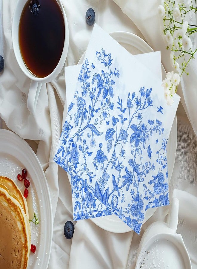 Bringsine 100 Pack Floral Paper Napkins Birds Trees Disposable Napkins Watercolor Decorative Luncheon Dinner Hand Napkins for Party Supplies Table Decor, 6.5 x 6.5 Inch - Image 5