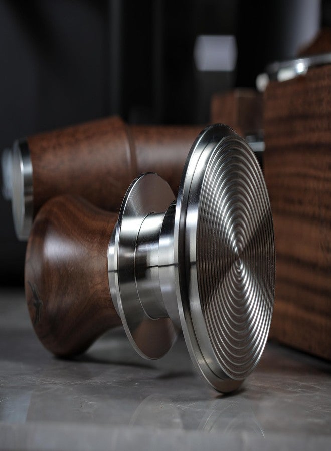 KNODOS 58.5mm Tamper with Walnut Handle Self Leveling & Double Spring Loaded Calibrated Design - Fits 58mm Portafilters for Precise Consistent Shots - Image 5