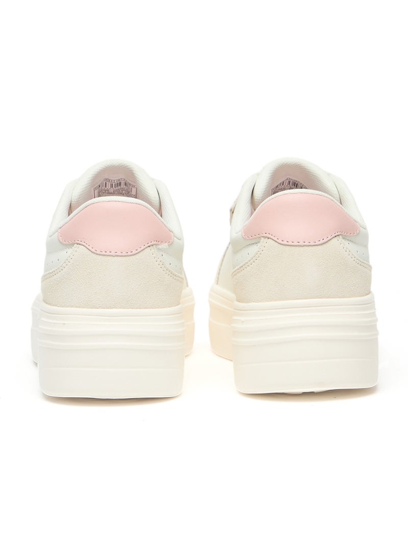 U.S. Polo Assn. - Women's Platform Sneakers with Pink Logo - Stylish Lace-Up Design with Comfort Cushioned Sole for Everyday Wear - Image 1