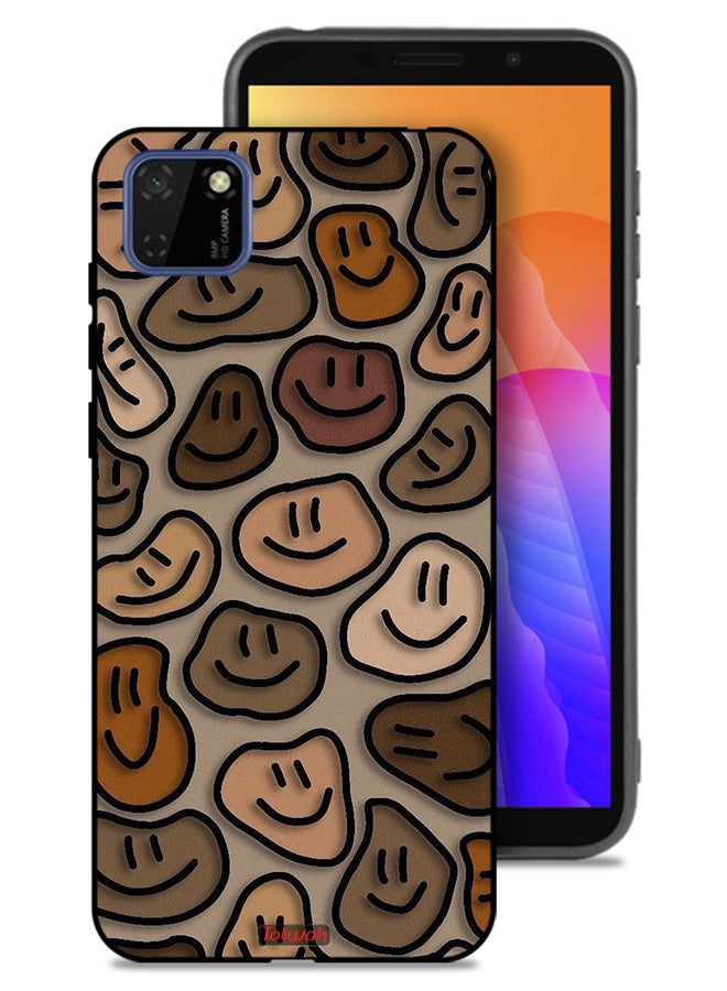 Tolwak Huawei Y5p Protective Case Cover Smiley Faces Art - Image 1