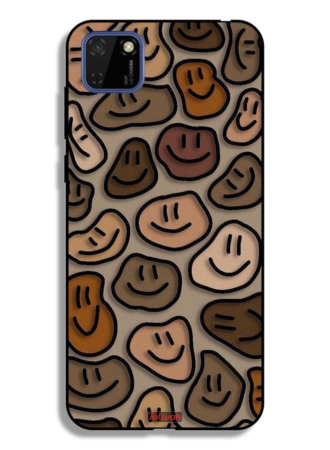 Tolwak Huawei Y5p Protective Case Cover Smiley Faces Art - Image 2