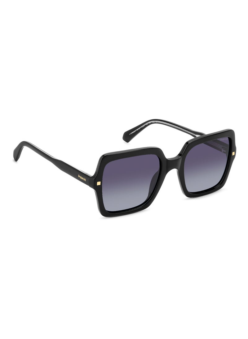 Polaroid Women's Polarized Square Shape Acetate Sunglasses PLD 4165/S/X GREY 50 - Lens Size: 49.7 Mm - Black  - Image 2