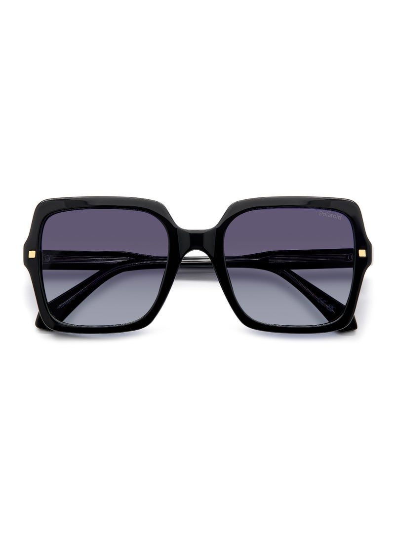 Polaroid Women's Polarized Square Shape Acetate Sunglasses PLD 4165/S/X GREY 50 - Lens Size: 49.7 Mm - Black  - Image 4